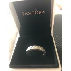 New Pandora silver white stone ring size 60