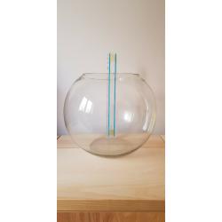 Large goldfish bowl with accessories