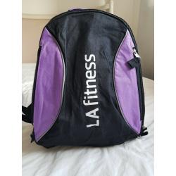 LA Fitness Backpack, Black and Purple, Unused