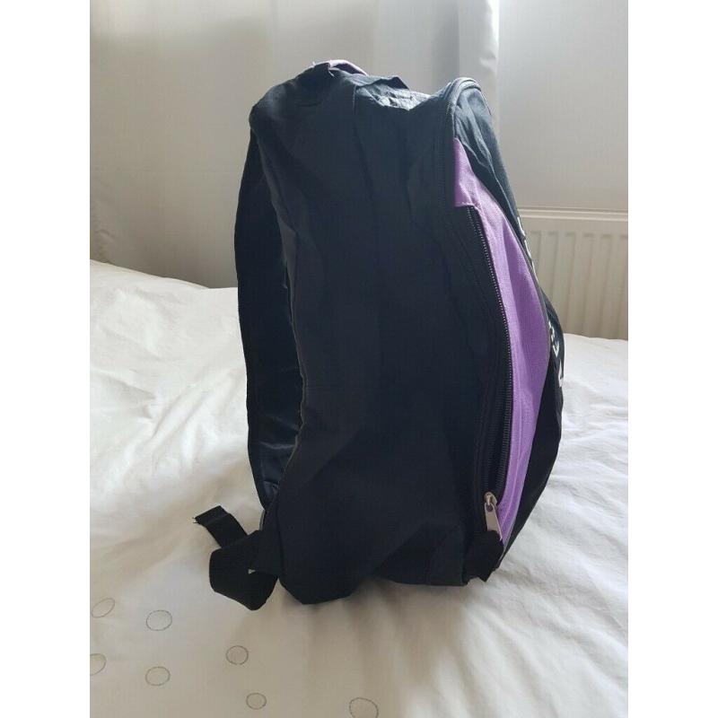 LA Fitness Backpack, Black and Purple, Unused
