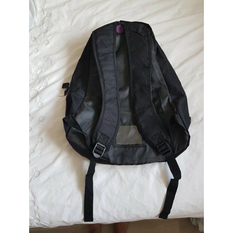 LA Fitness Backpack, Black and Purple, Unused