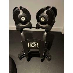 Pair Of Men Health adjustable dumbbells 32.5kg & Stand