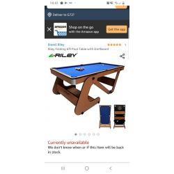 Riley folding pool table and dart board