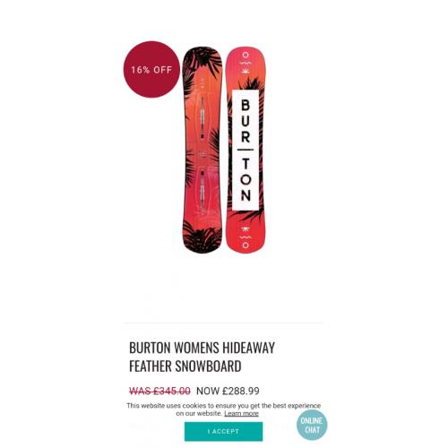 Perfect condition Burton snowboard with bindings