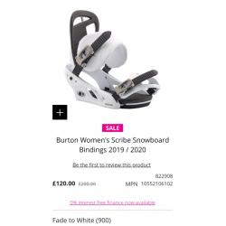 Perfect condition Burton snowboard with bindings