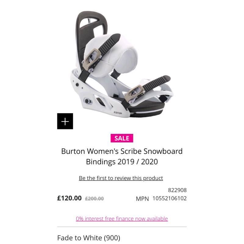 Perfect condition Burton snowboard with bindings
