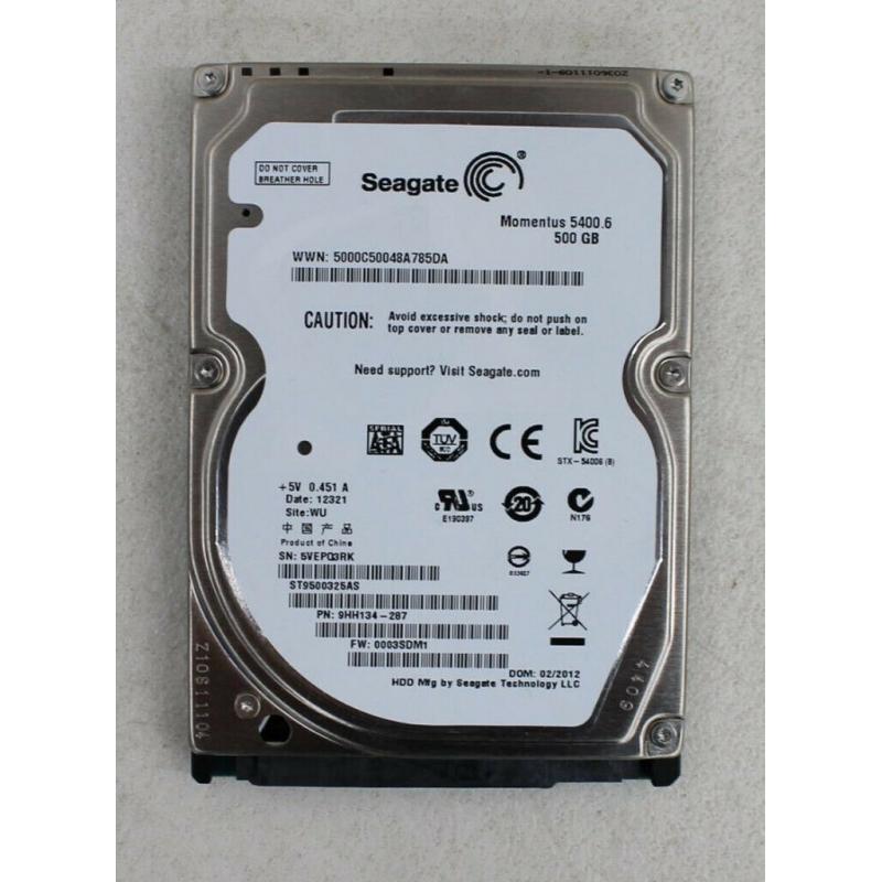SEAGATE Momentus S.A.T.A. Hard Disk Drive - 500GB 2.5in SATA HDD
