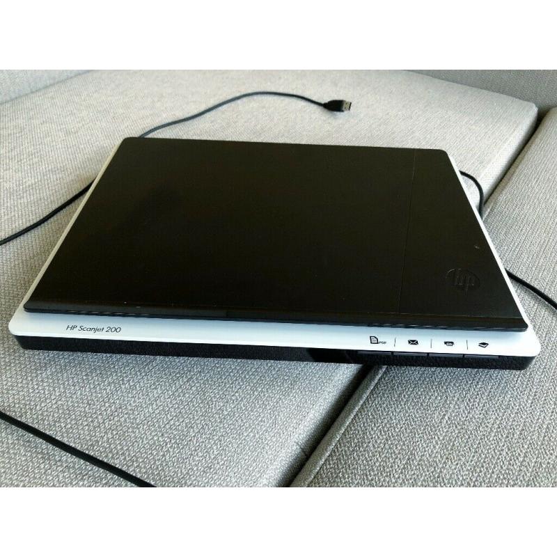 HP Scanjet 200 Desk Scanner & Connector Cable. As New. Simple to Use, Handy to Have.