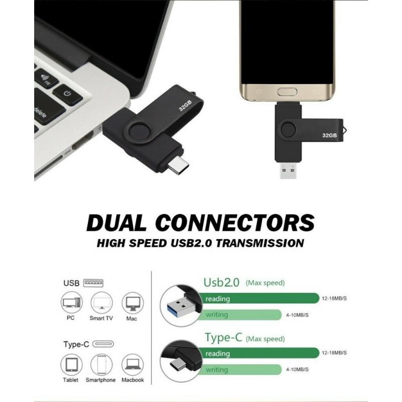 USB Flash Drive Type C OTG for Android Samsung, Sony, Huawei, Google