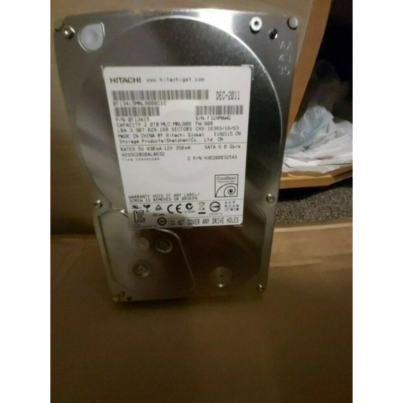 HITACHI 2TB SATA 6.0Gb/s Internal Hard Drive S/N F32XMAWG