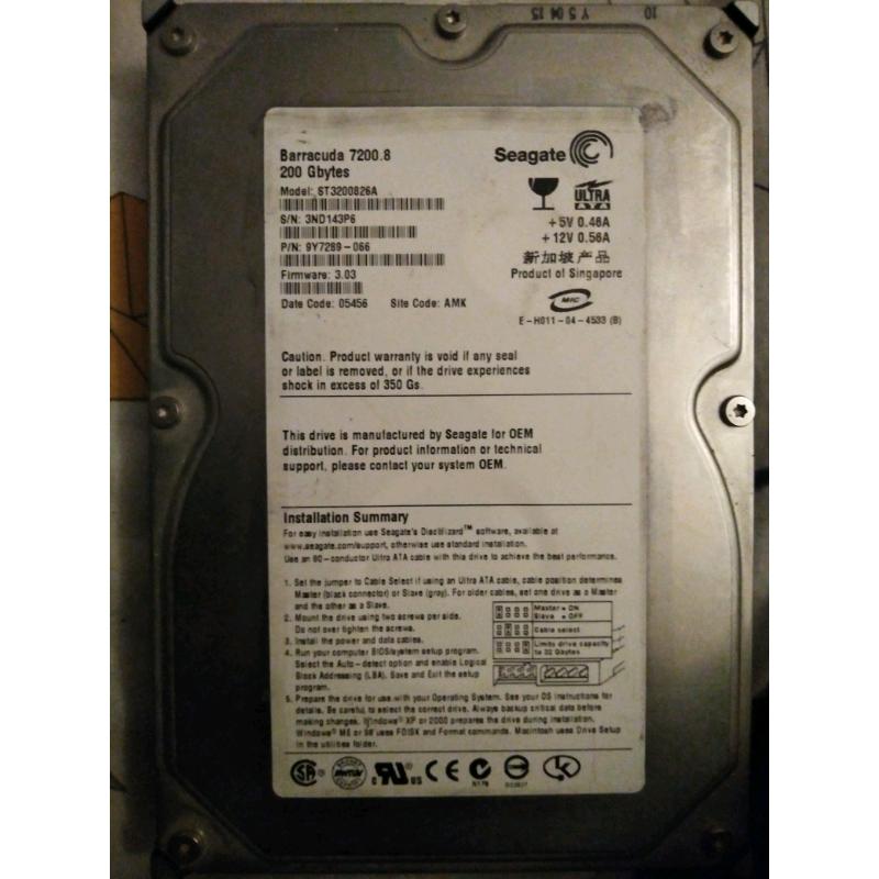 200 gb ide hard drive