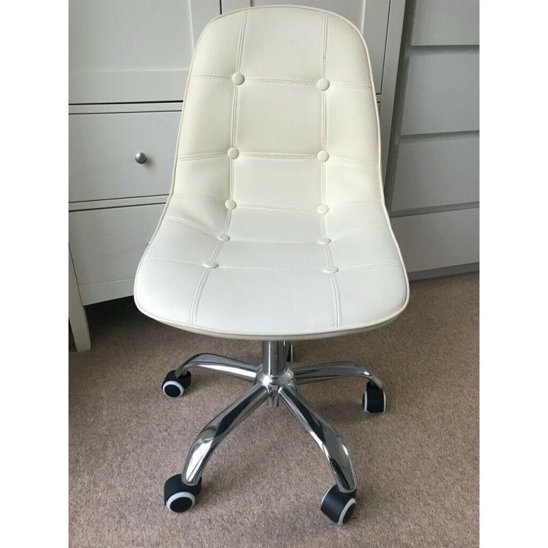 Cream swivel desk chair