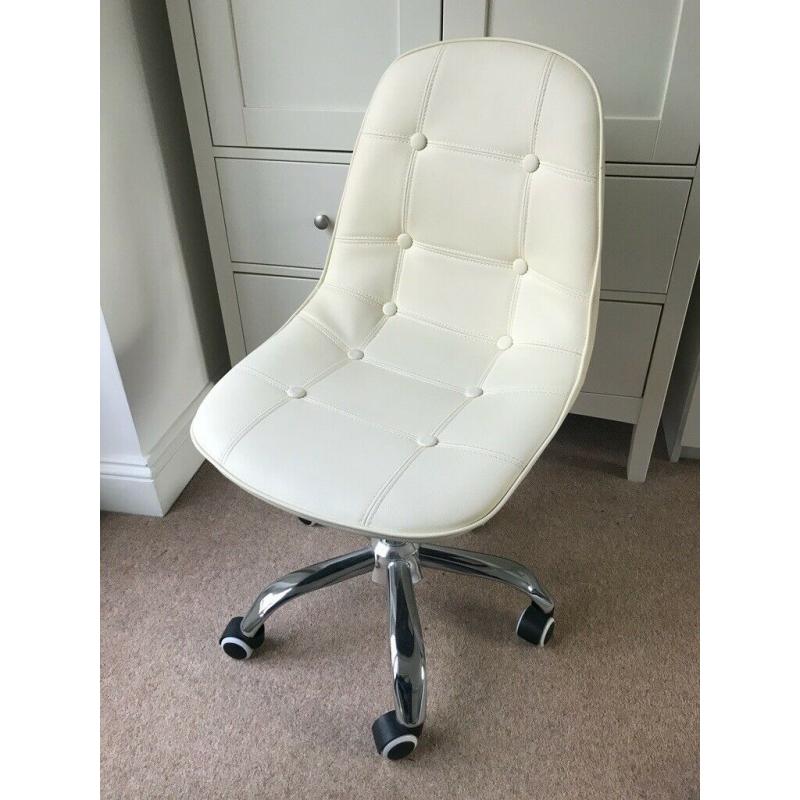 Cream swivel desk chair