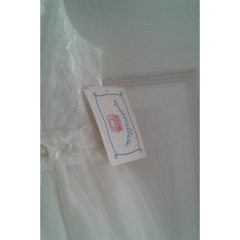 Marmellata Kids Beautiful White Dress great for Party or Wedding - Age 7