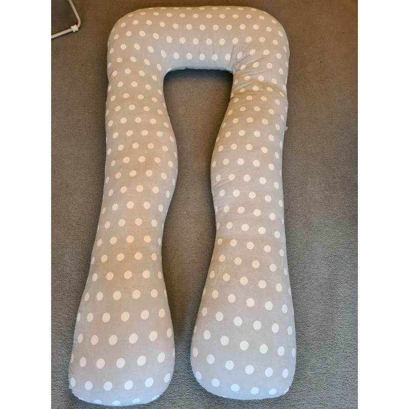 Pregnancy Pillow - large size. Grey and white spots