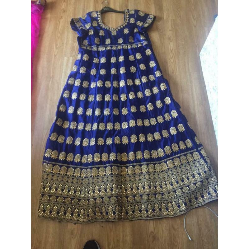 Asian navy blue full dress