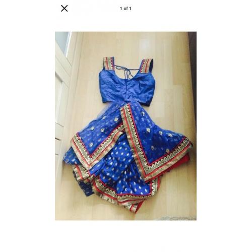 Electric blue saree