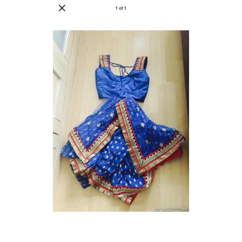 Electric blue saree