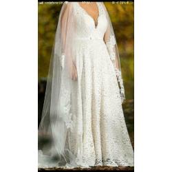 Wedding dress & cathedral length veil