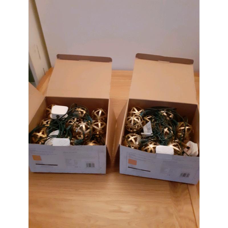 Christmas Gold Effect Lattice Ball Lights.
