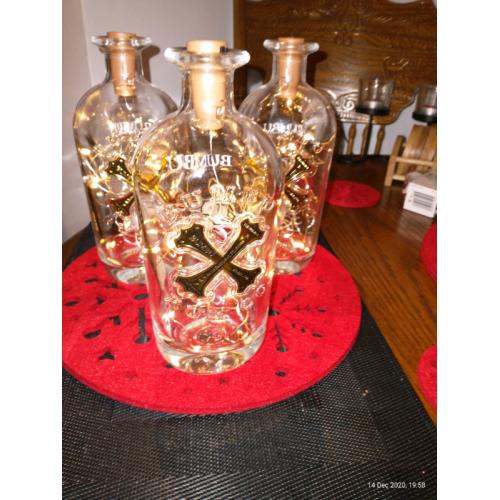 Fairy lights rum bottles