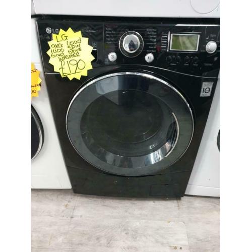 LG 9kg load black 1400 spin washing machine