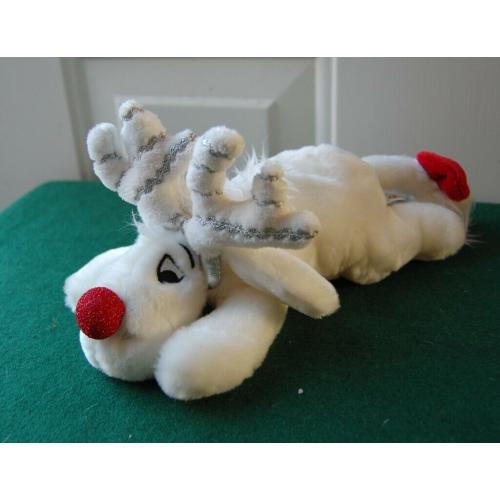 White Christmas Eeyore - Rudolph Reindeer Soft Toy - Disney Store Plush