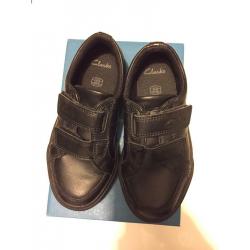 Clarks black leather boys shoes