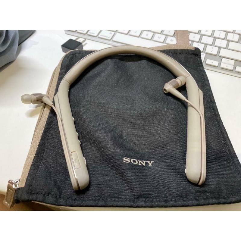 sony noise cancelling wireless earphone wi1000x beige