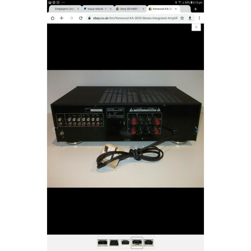 Kenwood KA-3020 Stereo Amplifier & 2 Sony SS H45 Speakers