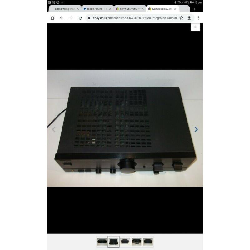 Kenwood KA-3020 Stereo Amplifier & 2 Sony SS H45 Speakers