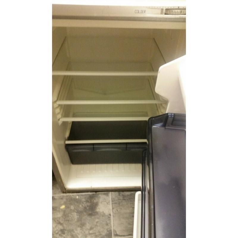 Swan undercounter silver fridge
