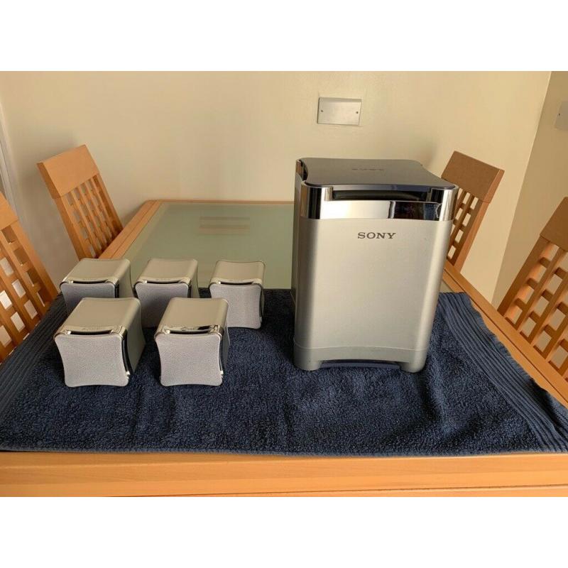 Sony Subwoofer + 5 Surround Sound Speakers