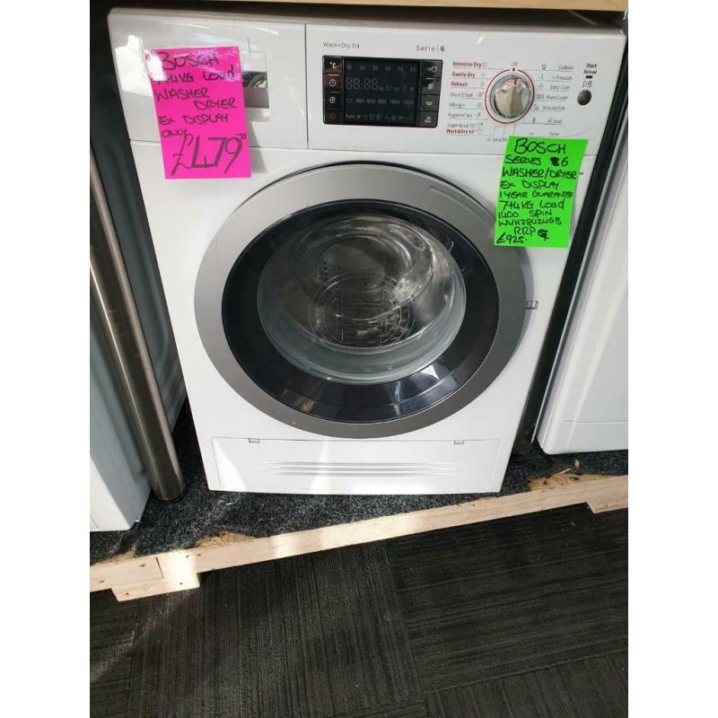 White ex display Bosch 7/4kg load washer and dryer