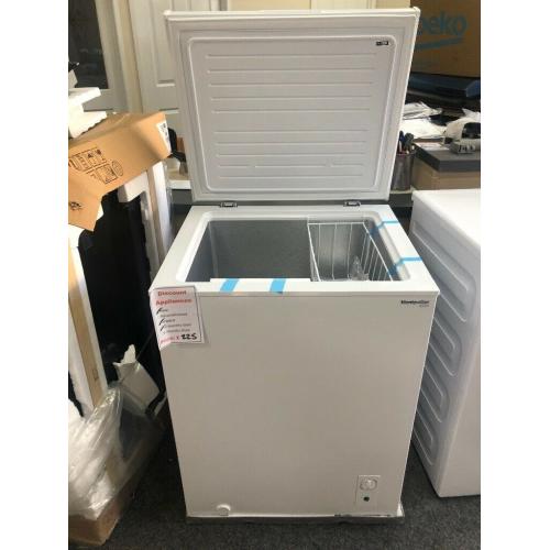 Montpellier white 142l chest freezer. ?225. new/graded. Manufacturers gtee