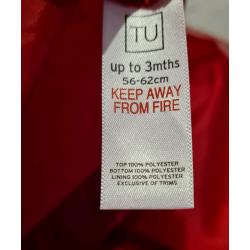 Baby girl age up to 3mths red dress.