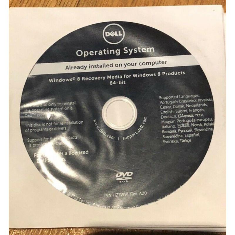 Dell Windows 8 Recovery Media For Windows 8 Prod 64-bit DVD