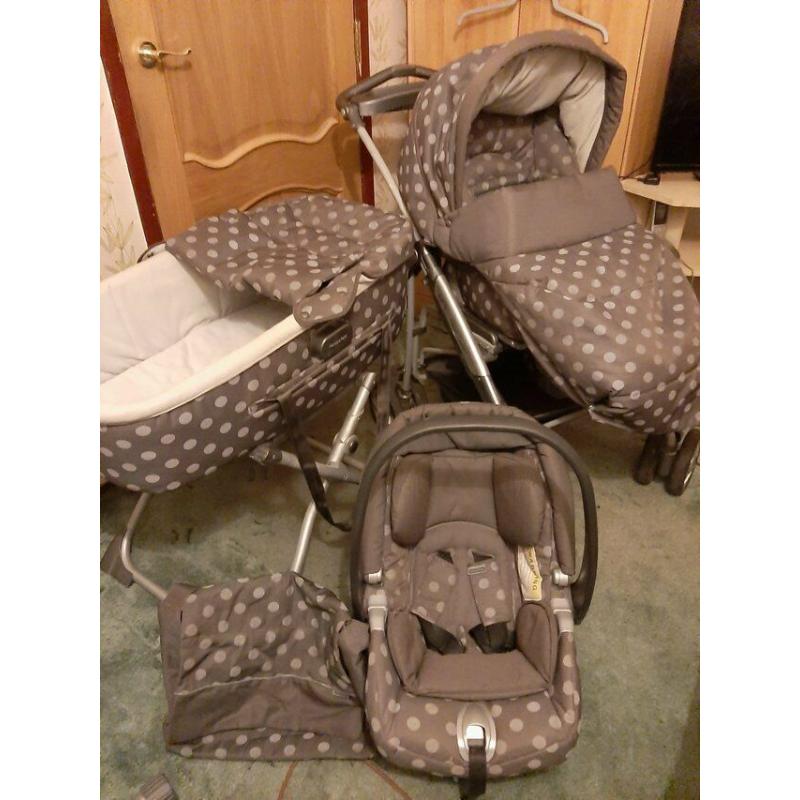 Pram/car seat/ carry cot combo, Joie brand, unisex colour