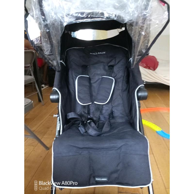 Maclaren xt in black with accessories