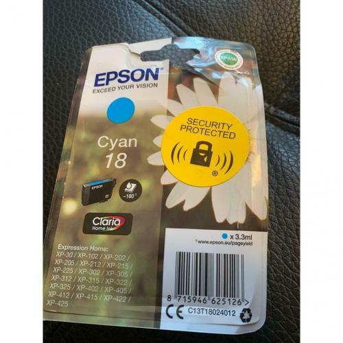 Epson Cyan 18 printer cartridge