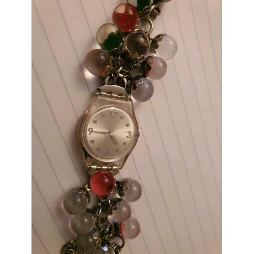 LADIES SWATCH MINI Quartz Watch Green and red RARE