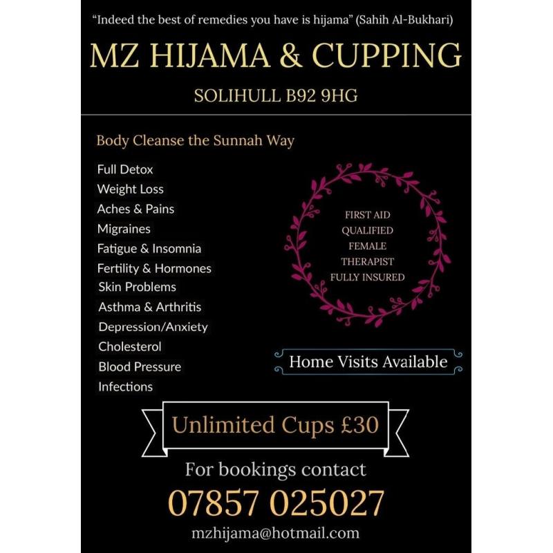 ?30!! Birmingham/Solihull Hijama Cupping Therapy