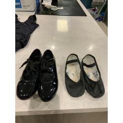 Girls tap dancing shoes and accessories