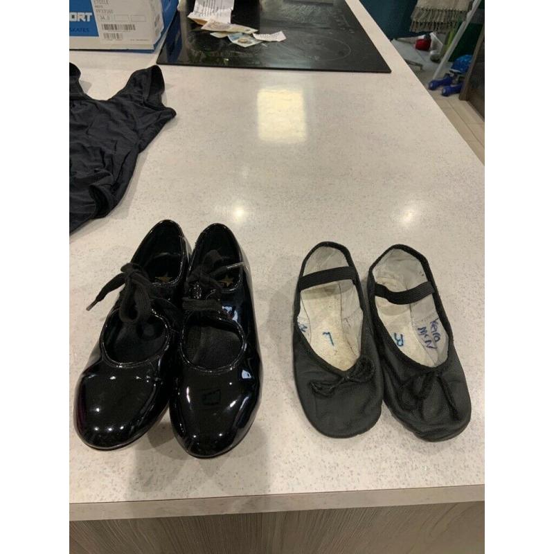 Girls tap dancing shoes and accessories