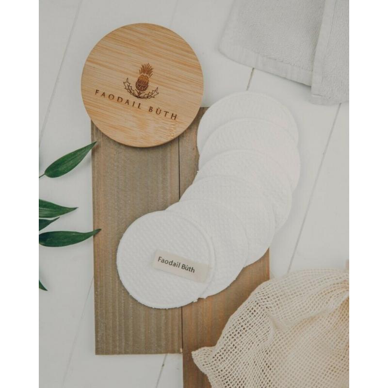 Reusable Makeup Remover Pads - Bamboo Storage Box & Organic Cotton Face Cloth For All Skin