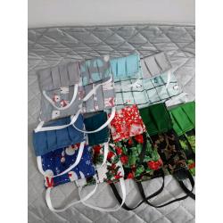 Cotton reversible, washable masks.