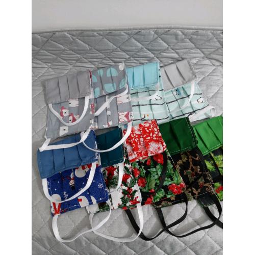 Cotton reversible, washable masks.