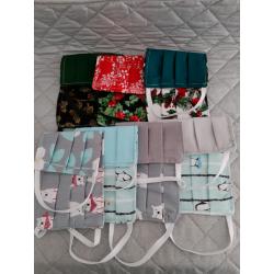 Cotton reversible, washable masks.