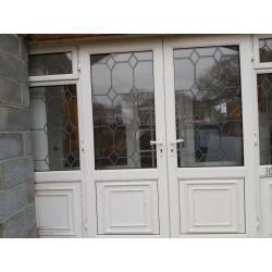 White UPVC double glazed front door and window unit