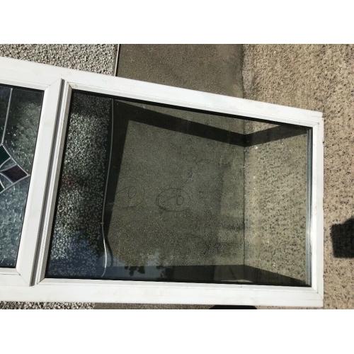 PVC window with stained or leaded glass